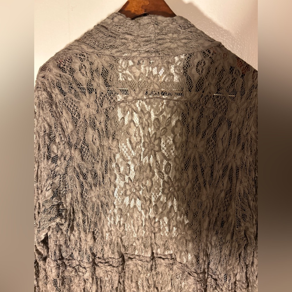 Surrealist Brown Lace Jacket Medium Nwot - image 3